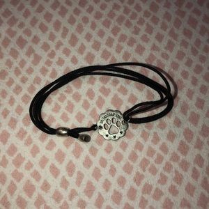 Black + Silver Unconditional Love Paw Bracelet